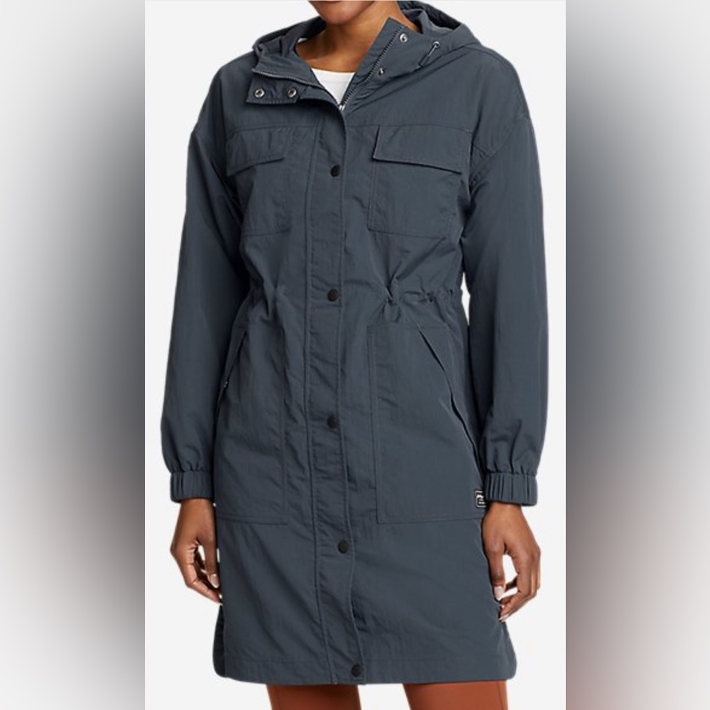 Eddie Bauer Women's Windburst Duster, Storm (Greenish/Grayish)Color Sz Large New